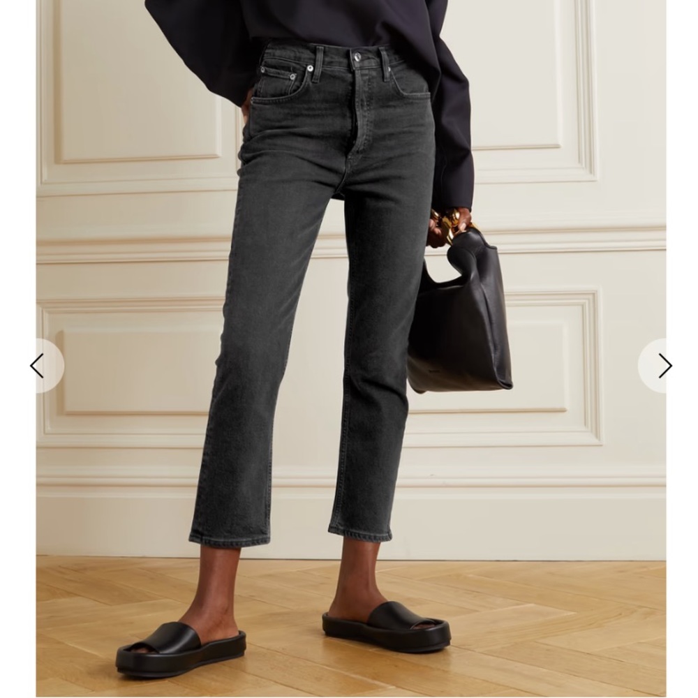 Agolde Riley Cropped High-rise straight leg jean